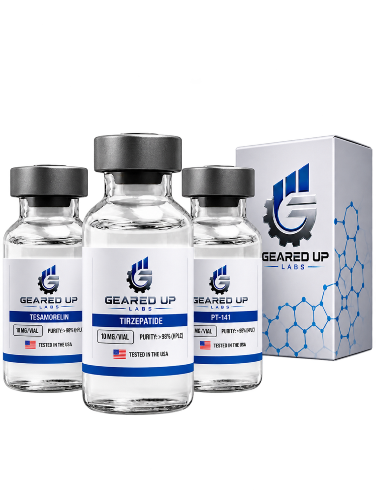 Geared Up Labs research vials and packaging